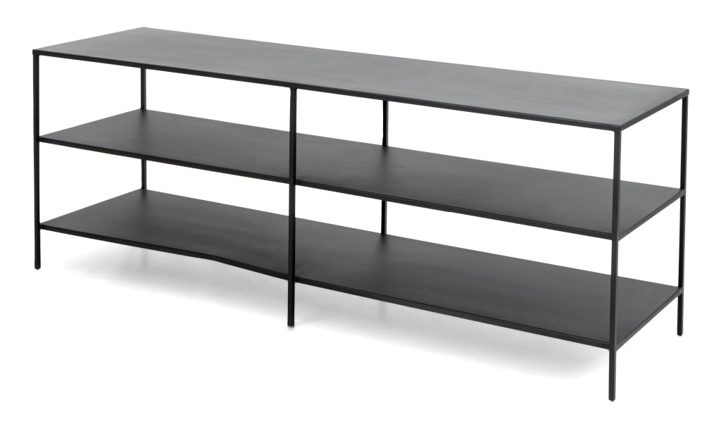 Blackened Metal 3-Tier Sofa Table (1 of 4)