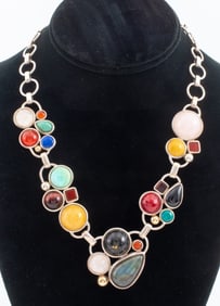 Atalporo Peruvian Sterling & Crystal Necklace