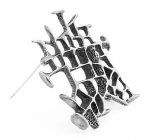 Norwegian Modern Silver Abstract Pin Pendant