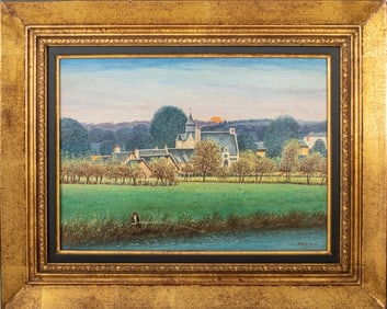 Pierre Bazire "Pecheur Sur La Touques" Oil