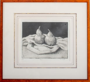 T.E. Peyton "Pears" Engraving on Paper