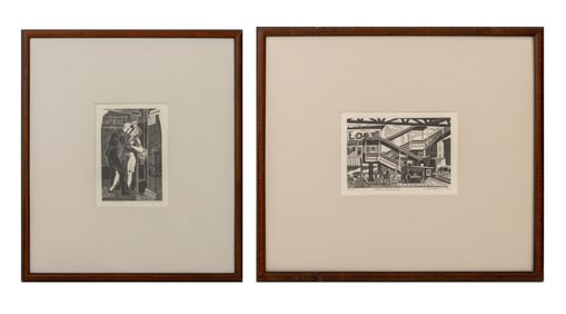 Bernard Brussel-Smith Figural Scene Engravings, 2