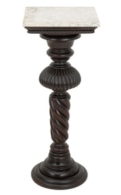Neoclassical Style Carved Mahogany Plant Stand