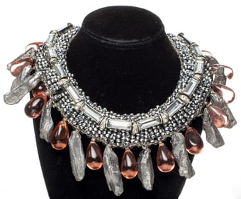 Vilaiwan Tourmaline & Rough White Topaz Necklace
