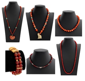Amber Bead Jewelry, 6 Pcs.
