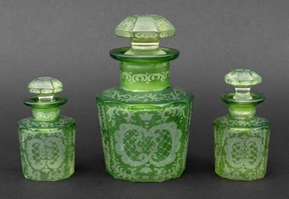 Bohemian Glass Perfume Bottles, 3