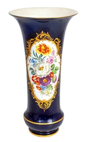Meissen Blue Ground Flared Vase