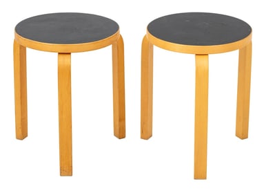 Alvar Aalto Artek Stacking Stools, Pair
