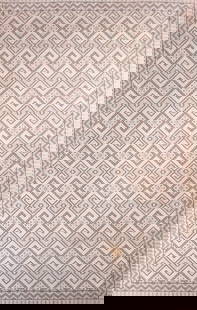 Geometric Diamond Motif Carpet, 17' x 10': Geometric Diamond Motif Carpet. 17' L x 10" W. Provenance: From a New York City Collection. Keywords: Textile, Large rug, Floor covering, Room-sized, Decorative Arts