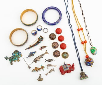 Cloisonne Necklaces, Bracelets, and Pins, 27