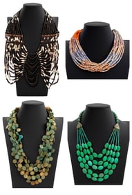 Bohemian Multi-Strand Beaded Necklaces, 4