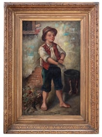 Douglas Wilson Street Urchin Oil on Canvas