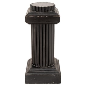 Art Deco Ebonized Wood Fluted Column Pedestal