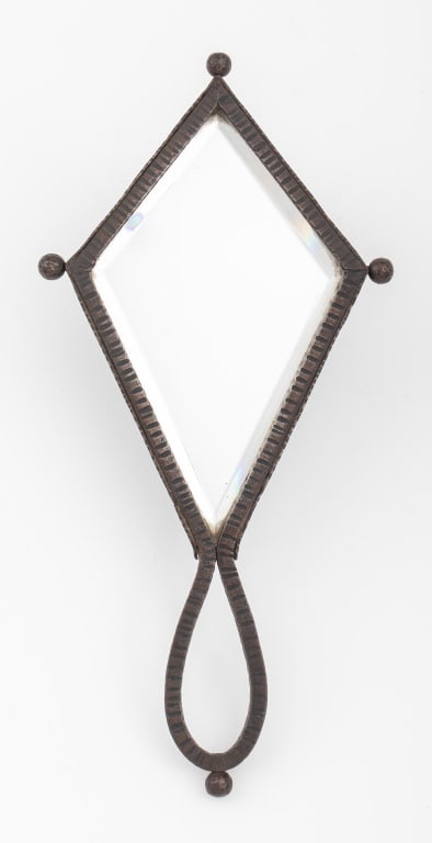 French Wrought Iron Diamond-Shaped Hand Mirror (1 of 8)
