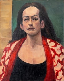 Penny Purpura Woman in a Red Robe Oil on Canvas