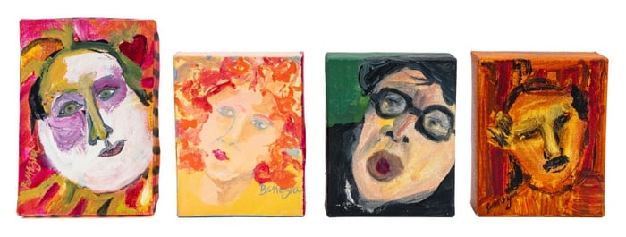 Benegra Polychrome Portraits Oil on Canvas, 4