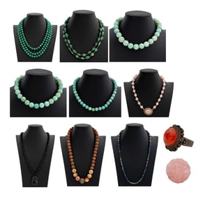 Gemstone and Bead Jewelry, 11 Pcs.