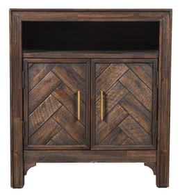 Chevron Hardwood Two-Door Cabinet