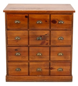 Pine Apothecary Cabinet Style Chest of Drawers