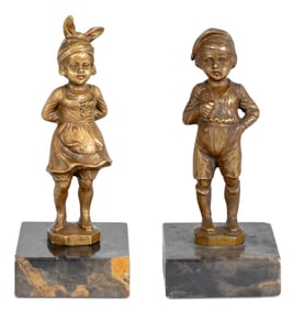 Julius Felling Bronze Figures of Children, Pair