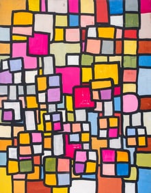 Contemporary Post-Cubist Composition Acrylic