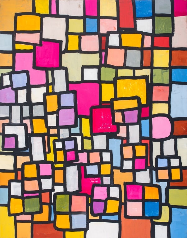 Contemporary Post-Cubist Composition Acrylic (1 of 4)