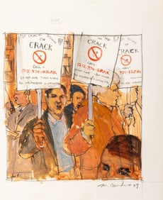 Michael Paraskevas "Crack Down on Crack" Acrylic