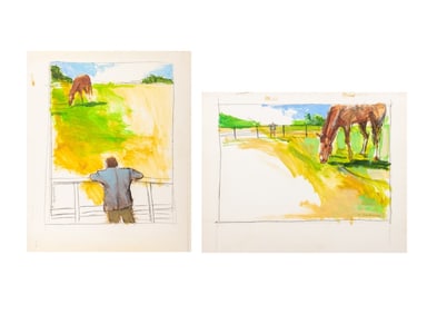 Michael Paraskevas Man and Horse Acrylics, 2