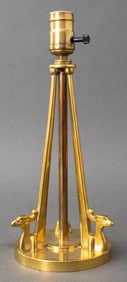 Art Moderne Style Tripodal Peacock Motif Lamp