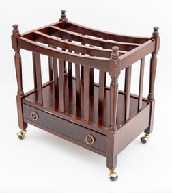 Regency Style Mahogany Canterbury Magazine Rack