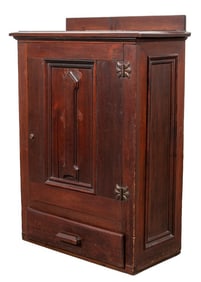 Carved Oak Wall-Mounted Cupboard