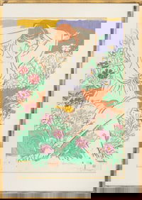 Mayumi Oda "Cosmos Garden" Woodblock