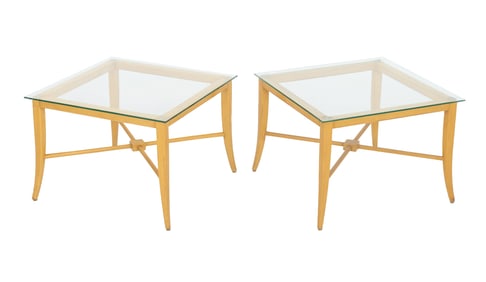 Tommi Parzinger Attr. Maple Side Tables, Pair