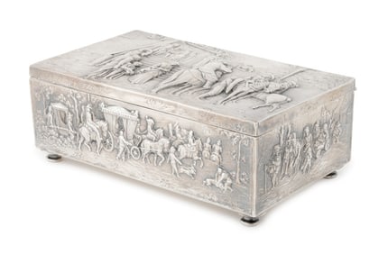 German Hanau Repousse Silver Box