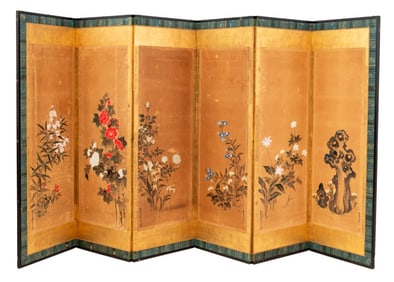Kano Eigaku Six-Panel Byobu Screen
