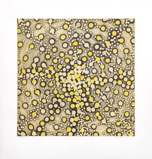 Ross Bleckner "Insertion Sequence" Etching: Ross Bleckner (American, b. 1949), "Insertion Sequence", Etching and Aquatint in Colors on Paper, 2002, marked "AP4" lower left, signed in pencil and dated lower right, part of a limited edition