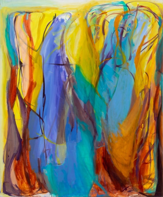 Gabriela Tolomei "Sabiduri Adquirida" Acrylic: Gabriela Tolomei (Argentine, b. 1962), "Sabiduri Adquirida" [Acquired Wisdom], Acrylic and Ink on Canvas, 2015, signed and dated lower right, signed, titled, and dated to verso, together with Certific