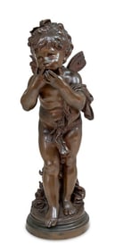 Auguste Moreau "Cupid" Patinated Bronze