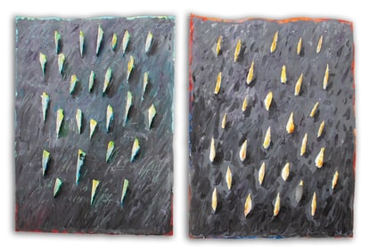 Elfi Schuselka Mixed Media Collages on Paper, 2
