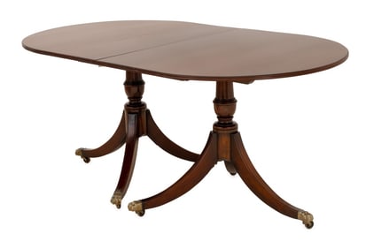 George III Style Mahogany Pedestal Dining Table