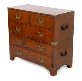 Victorian Brass Mounted Teak Campaign Chest
