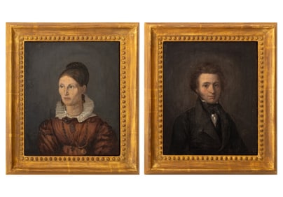 Johann Georg Volmar Portraits Oil, Pair