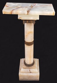 French Gilt Metal and Alabaster Pedestal