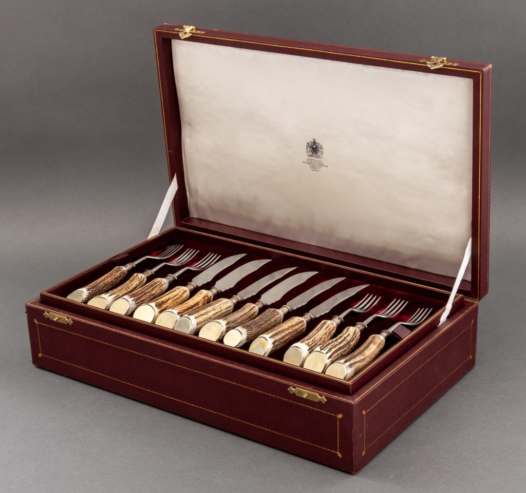 Asprey Staghorn Flatware Service, 28 Pcs. (1 of 10)