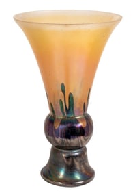 Iridescent Art Glass Flared Vase
