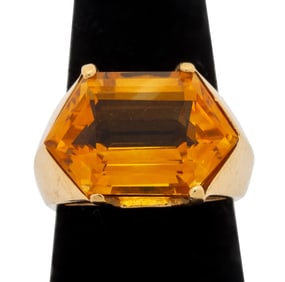 14K Yellow Gold Citrine Ring