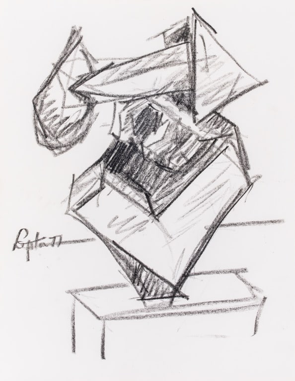 Seymour Lipton Sculpture Study Sketch, 1977 (1 of 5)