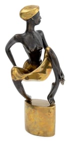 Vasant Narayan Chinchwadkar Kneeling Woman Brass