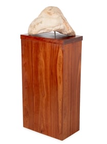 Illegibly Signed Carved Stone Sculpture of a Woman