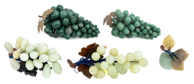 Chinese Carved Jade Fruit Sculptures, 5